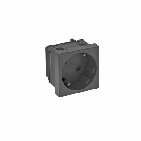 33° socket, protective contact, single сиво-черно; RAL 7021